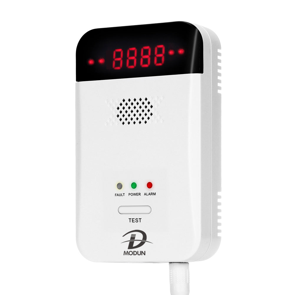 D MODUN Gas Detector for Home – Natural Gas, LPG & Coal Gas Alarm | PPM LED Display | 85dB | Plug-in