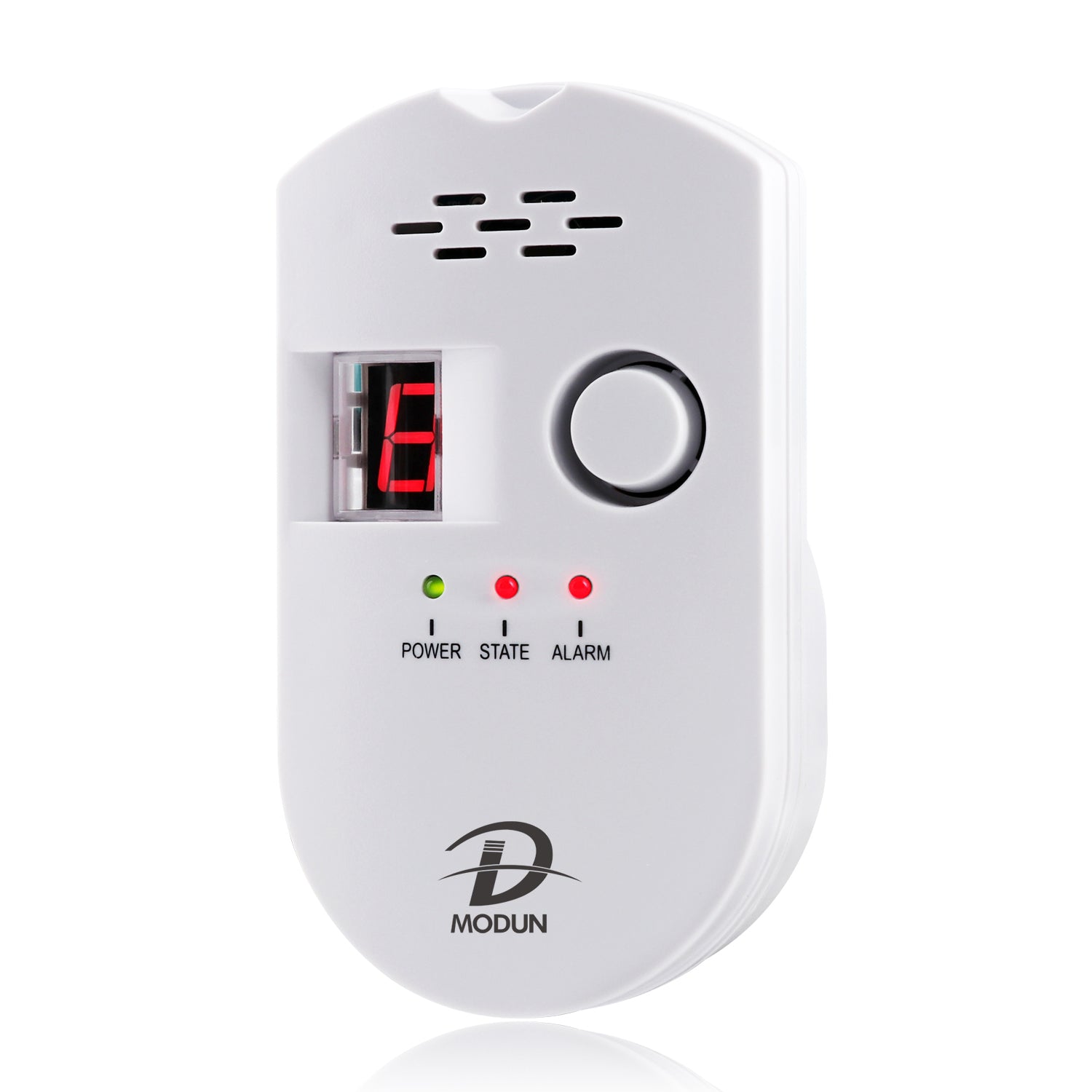 D MODUN Combustible Gas Detector – Natural Gas, LPG & Coal Gas Alarm with LED Display | 85dB | Plug-in | White