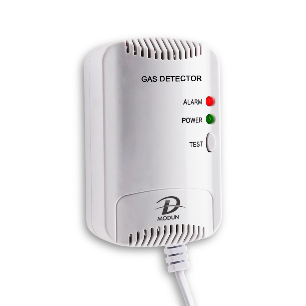 D MODUN Gas Alarm Detector – Natural Gas, LPG & Coal Gas | 100dB Strobe Light | Wall-Mount | Plug-in